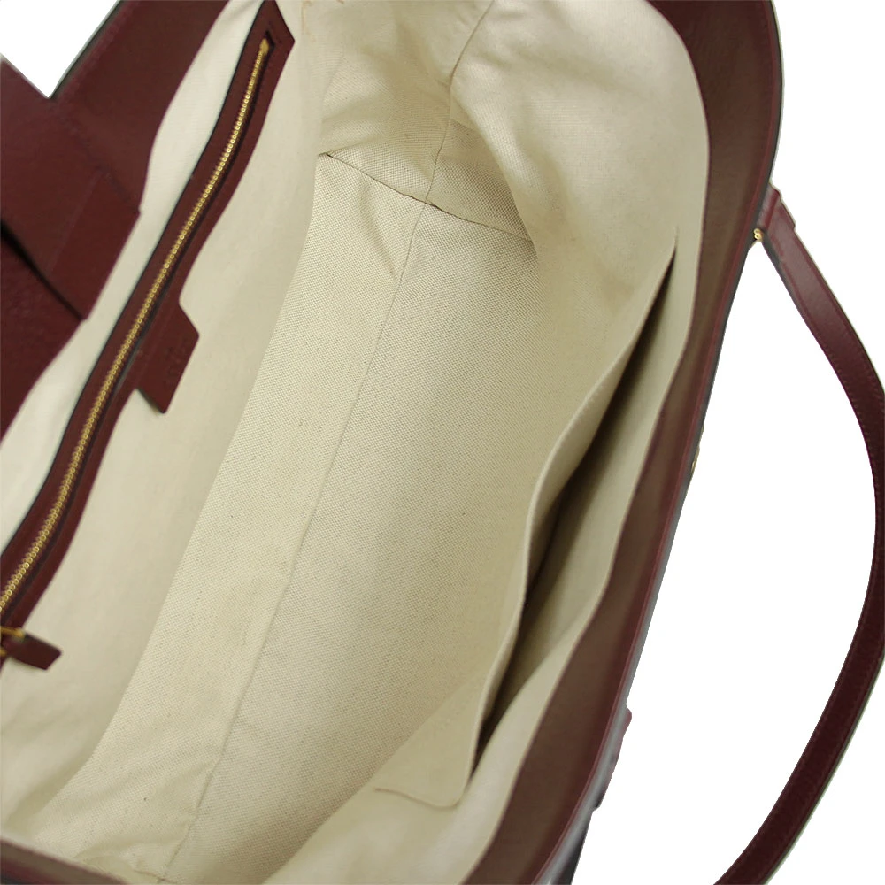 Gucci Burgundy GG Canvas and Leather Ophidia Tote Bag