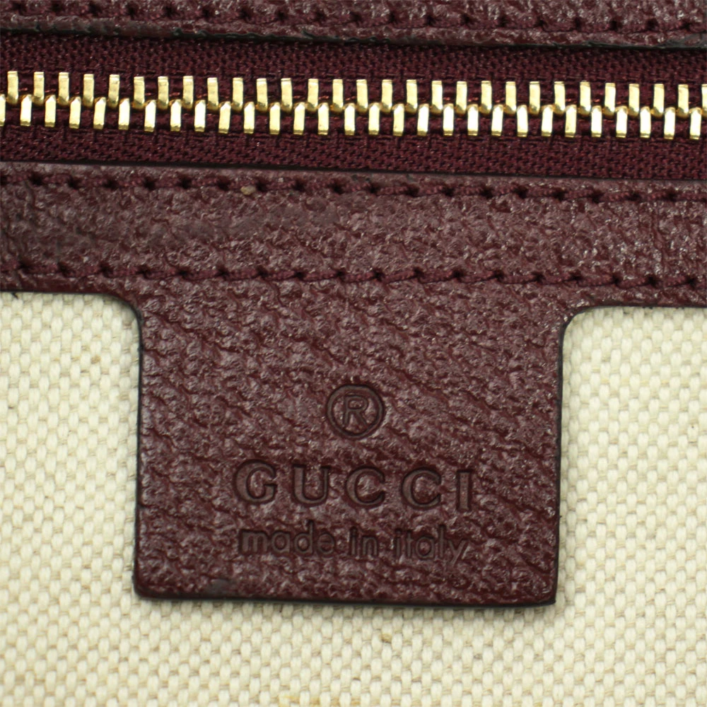 Gucci Burgundy GG Canvas and Leather Ophidia Tote Bag
