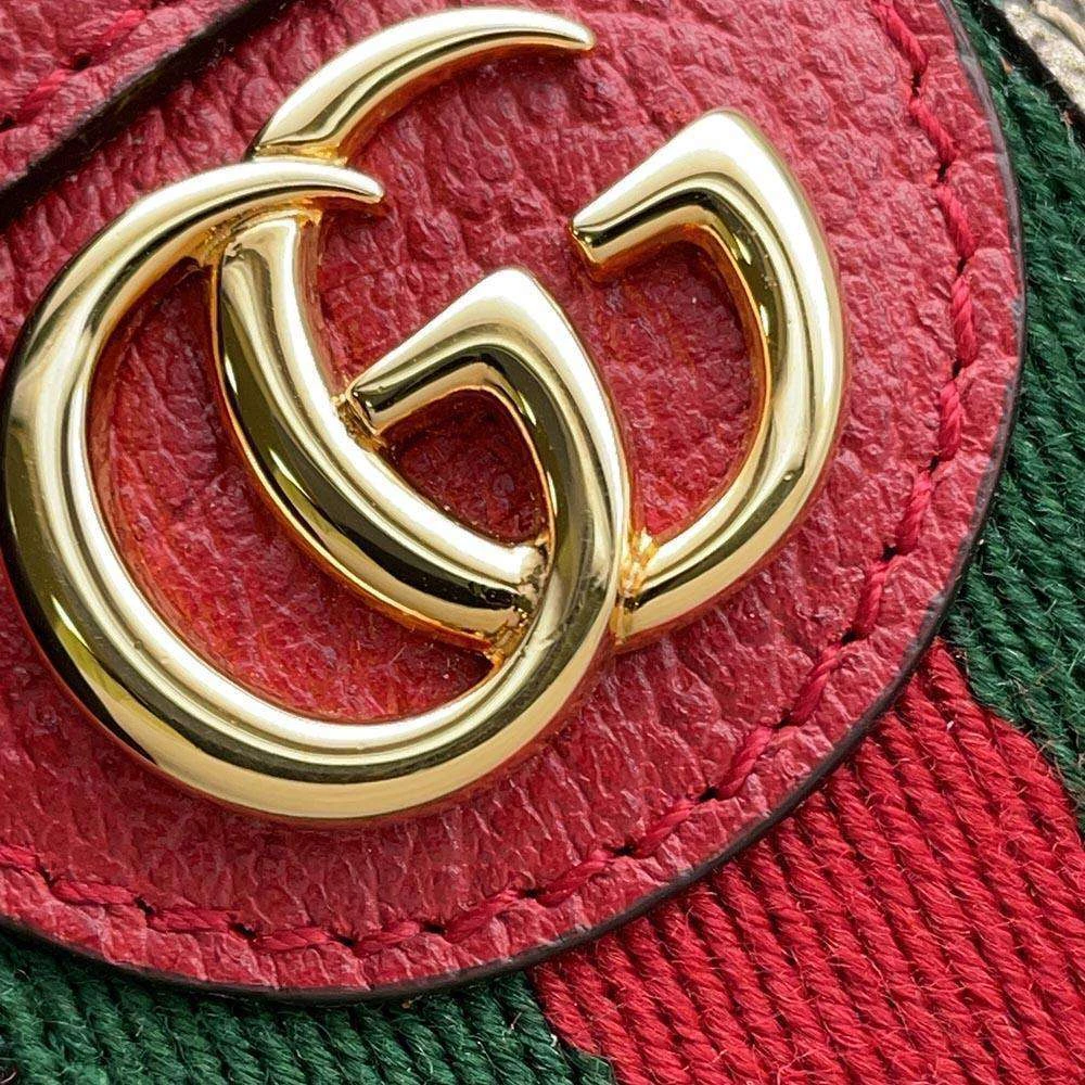 Gucci Red GG Supreme Canvas and Leather Floral Ophidia Backpack
