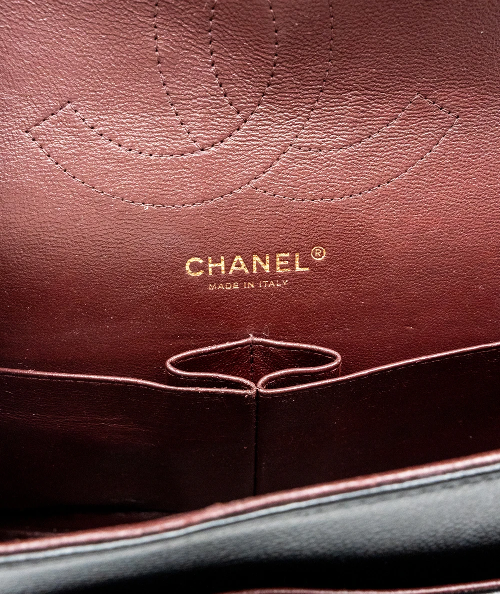 Chanel Black Double Flap Classic Jumbo Caviar Leather Handbag with Gold Hardware