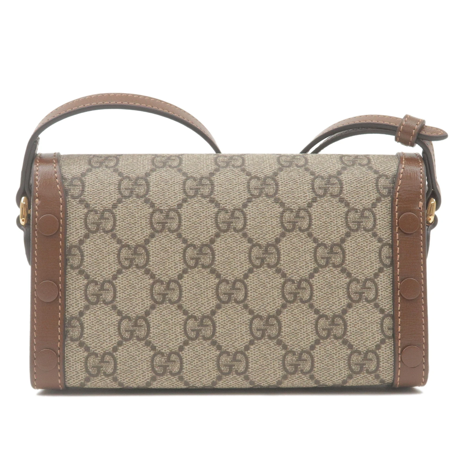 Gucci Beige/Brown GG Supreme Canvas Mini Horsebit 1955 Crossbody Bag