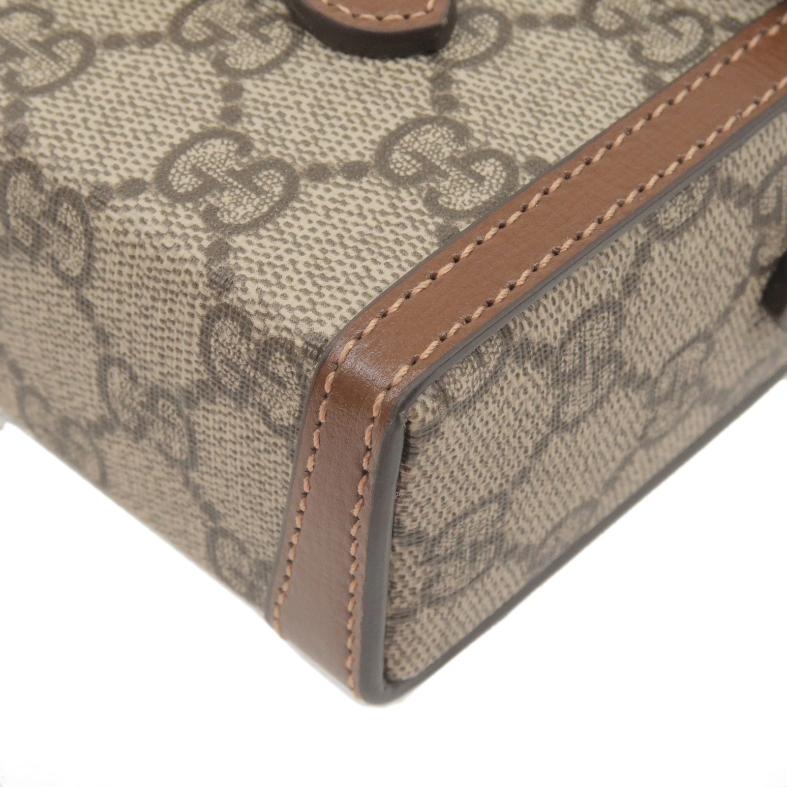 Gucci Beige/Brown GG Supreme Canvas Mini Horsebit 1955 Crossbody Bag