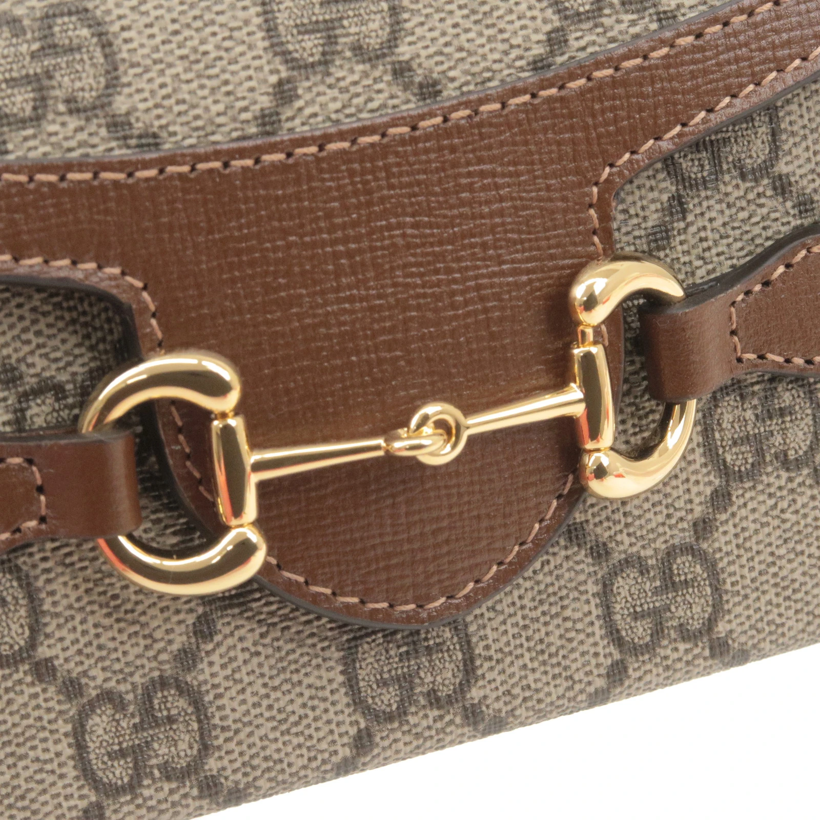 Gucci Beige/Brown GG Supreme Canvas Mini Horsebit 1955 Crossbody Bag