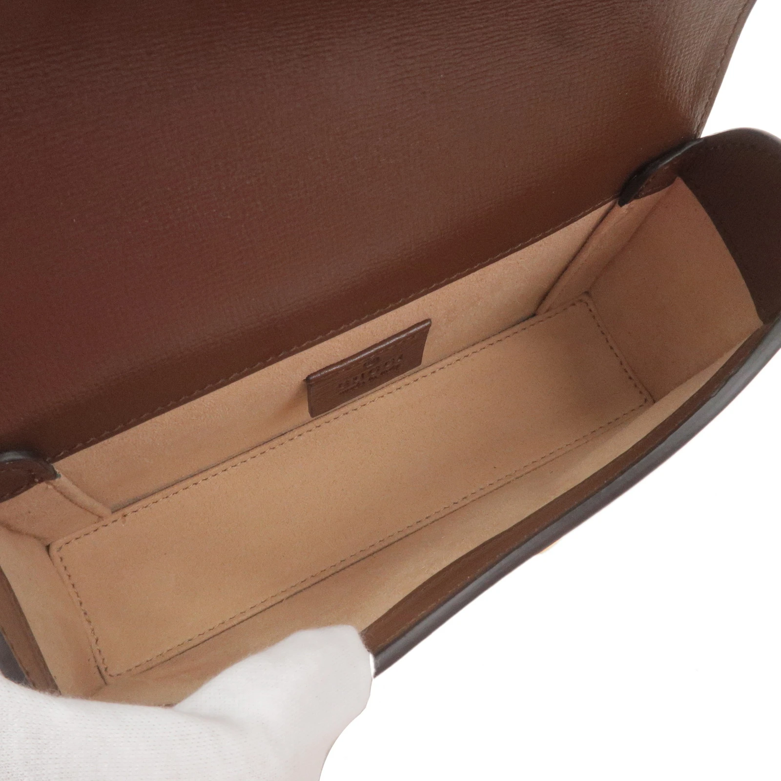 Gucci Beige/Brown GG Supreme Canvas Mini Horsebit 1955 Crossbody Bag