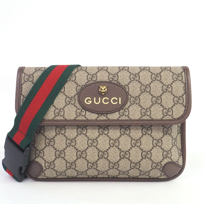 Gucci Brown GG Supreme Canvas and Leather Neo Vintage Web Belt Bag