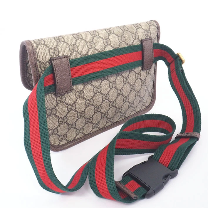 Gucci Brown GG Supreme Canvas and Leather Neo Vintage Web Belt Bag