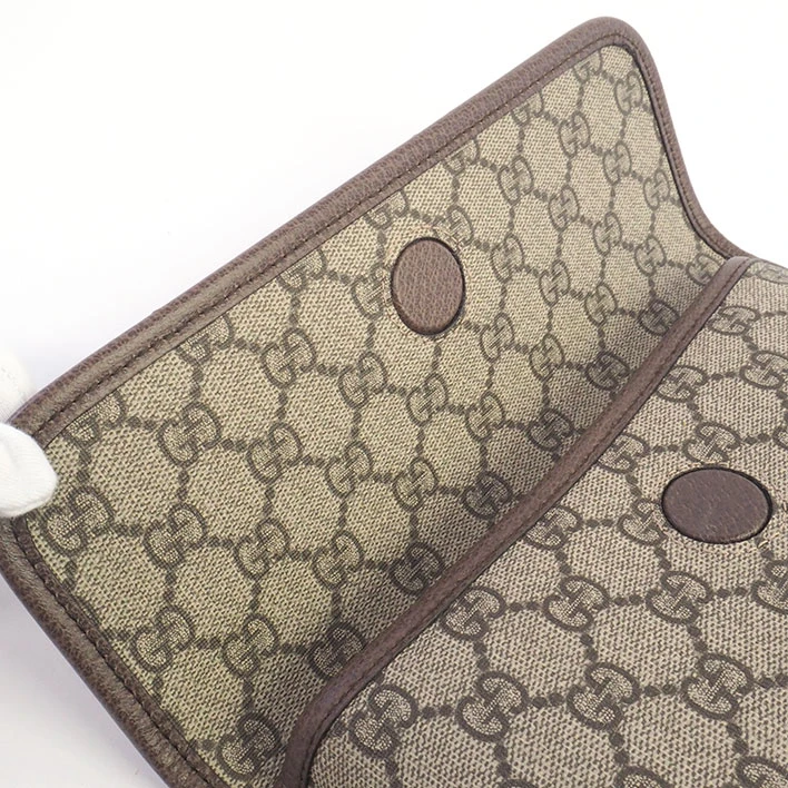 Gucci Brown GG Supreme Canvas and Leather Neo Vintage Web Belt Bag