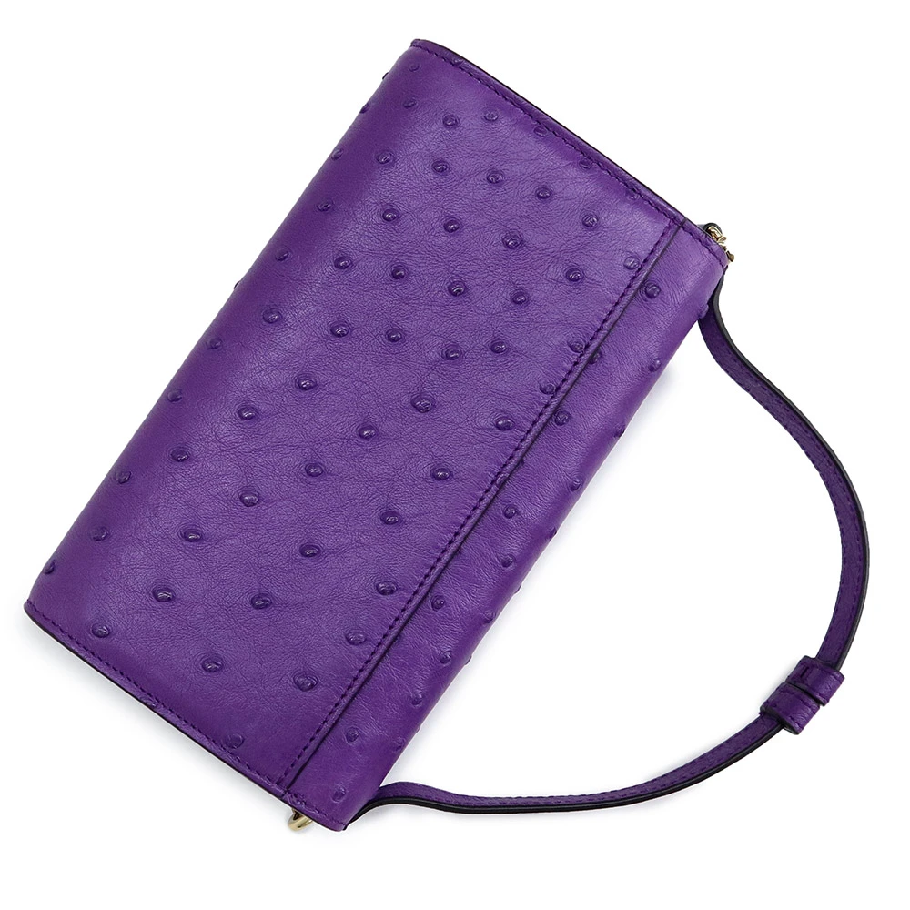 Gucci Purple Ostrich Leather Zumi Clutch Bag