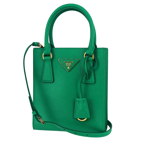 Prada Mango Green Saffiano Leather Mini Tote Bag