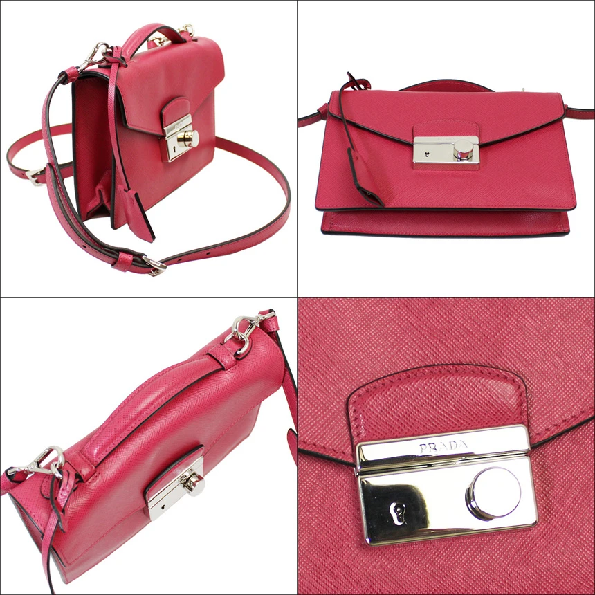 Prada Pink Saffiano Leather Crossbody Bag