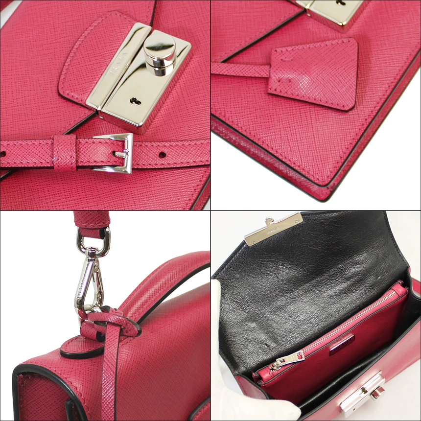 Prada Pink Saffiano Leather Crossbody Bag