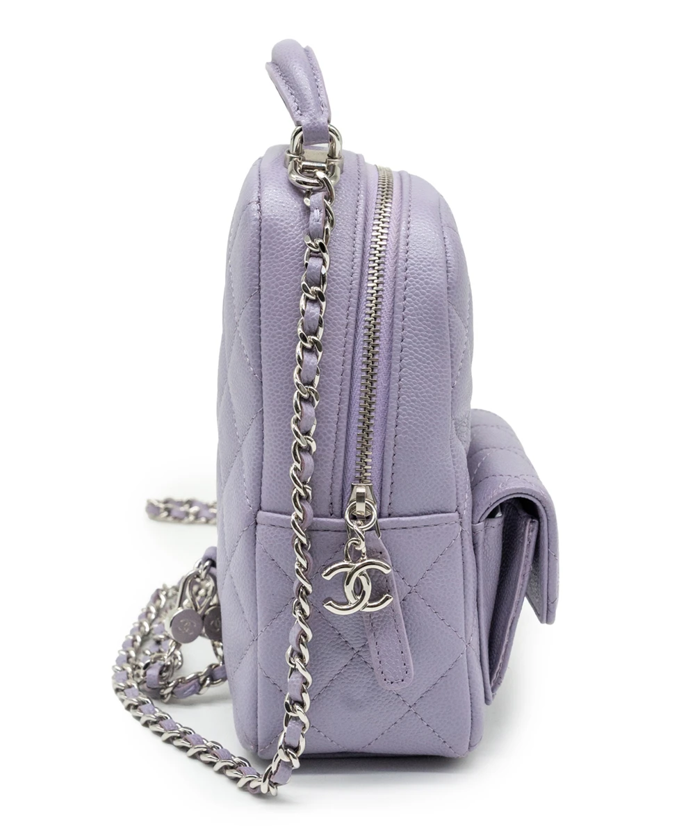 Chanel Lilac Color Quilted Caviar Leather Mini Backpack