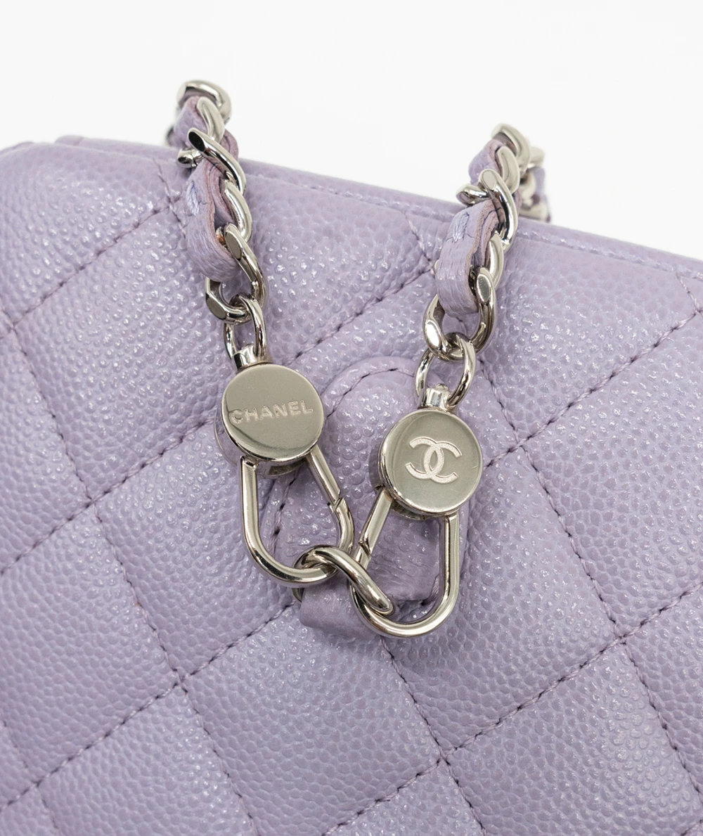 Chanel Lilac Color Quilted Caviar Leather Mini Backpack