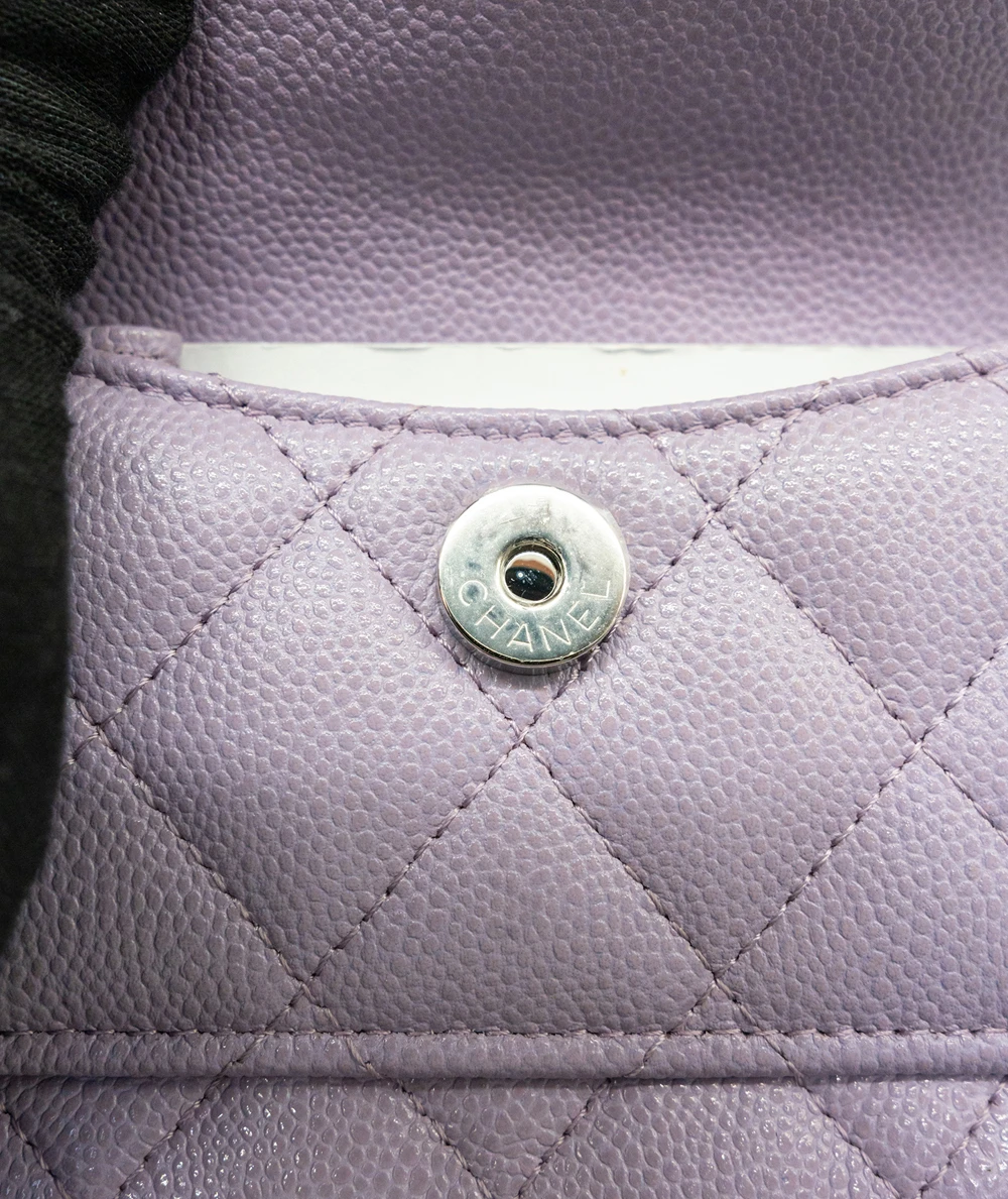 Chanel Lilac Color Quilted Caviar Leather Mini Backpack
