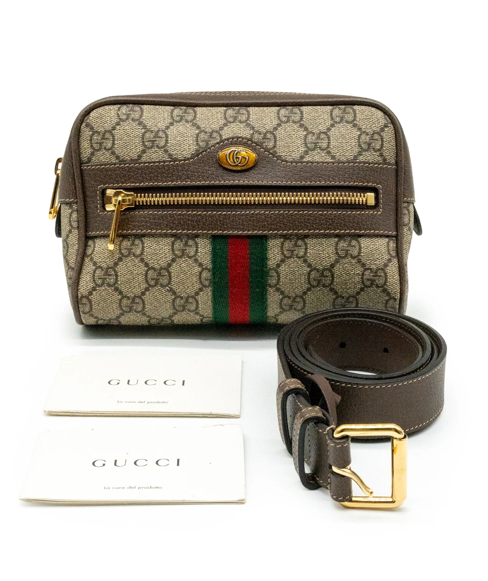 Gucci Brown GG Supreme Canvas Ophidia Mini Crossbody Bag