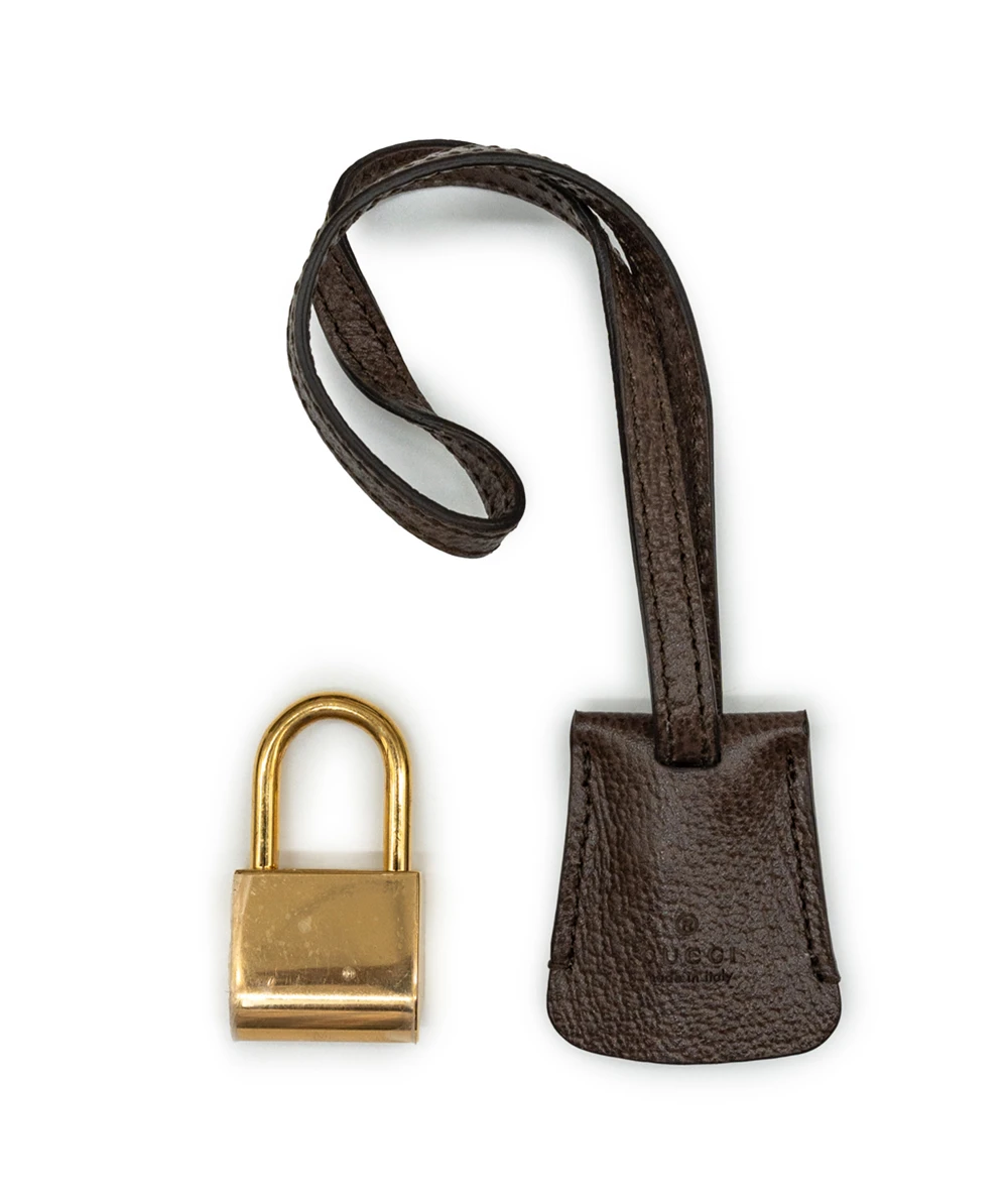 Gucci Brown/Beige GG Canvas and Leather Medium Ophidia Satchel