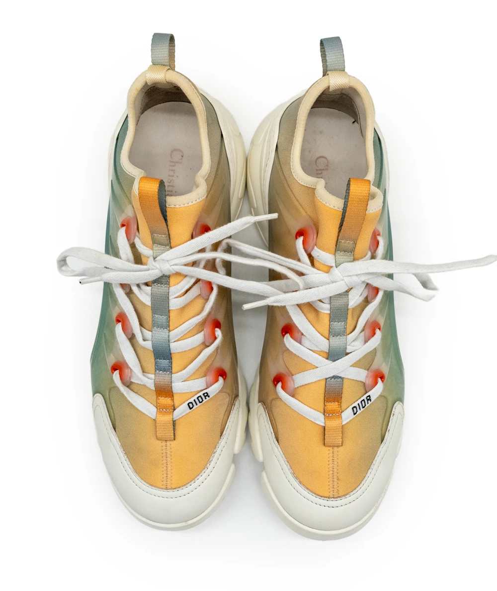 Dior Size 40.5 Multicolor Rubber and Leather D-Connect Sneakers
