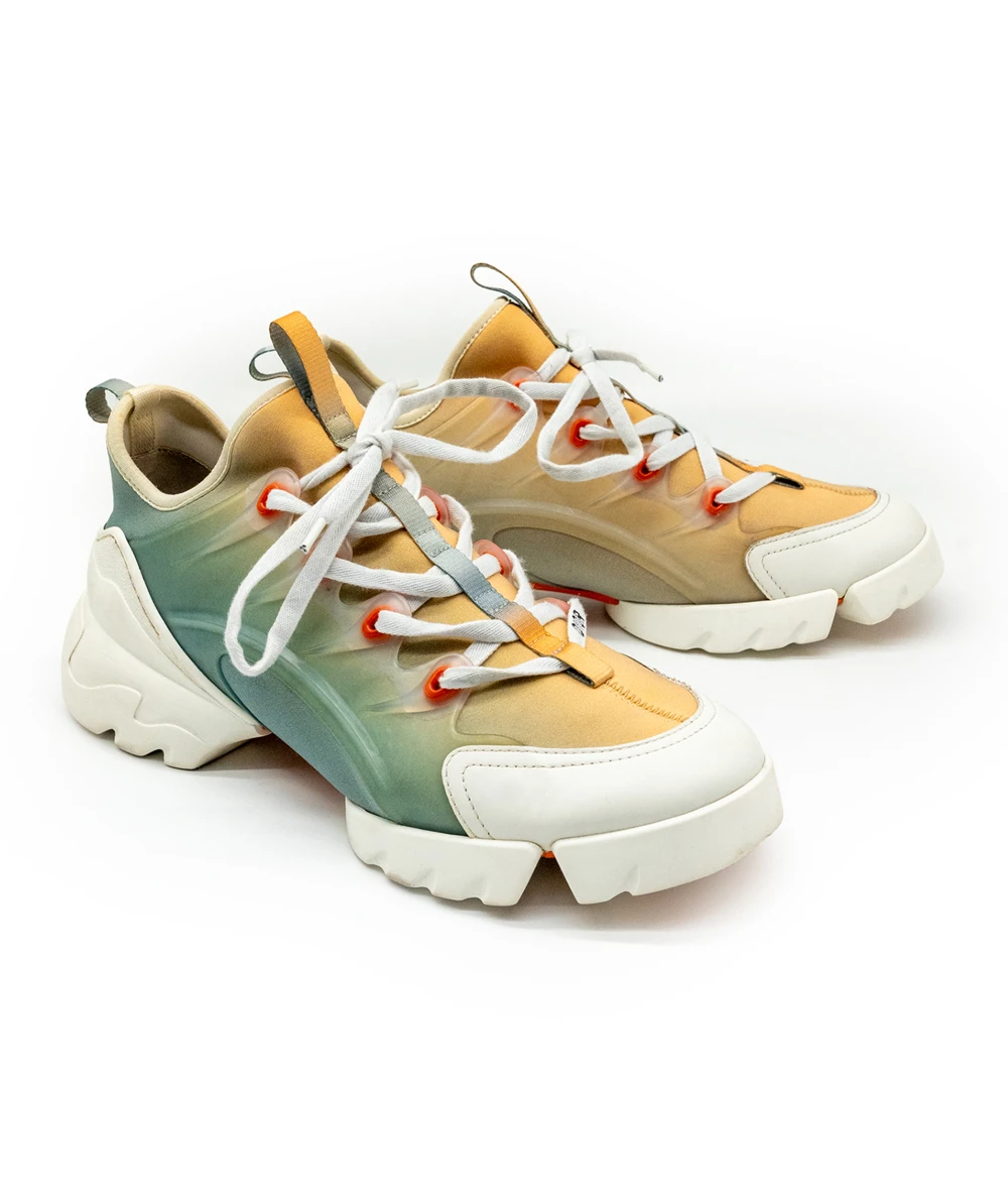 Dior Size 40.5 Multicolor Rubber and Leather D-Connect Sneakers
