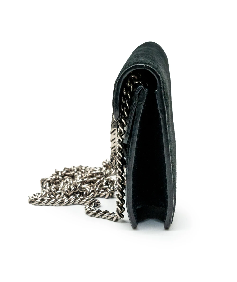 Gucci Black Velvet and Leather Super Mini Dionysus Shoulder Bag