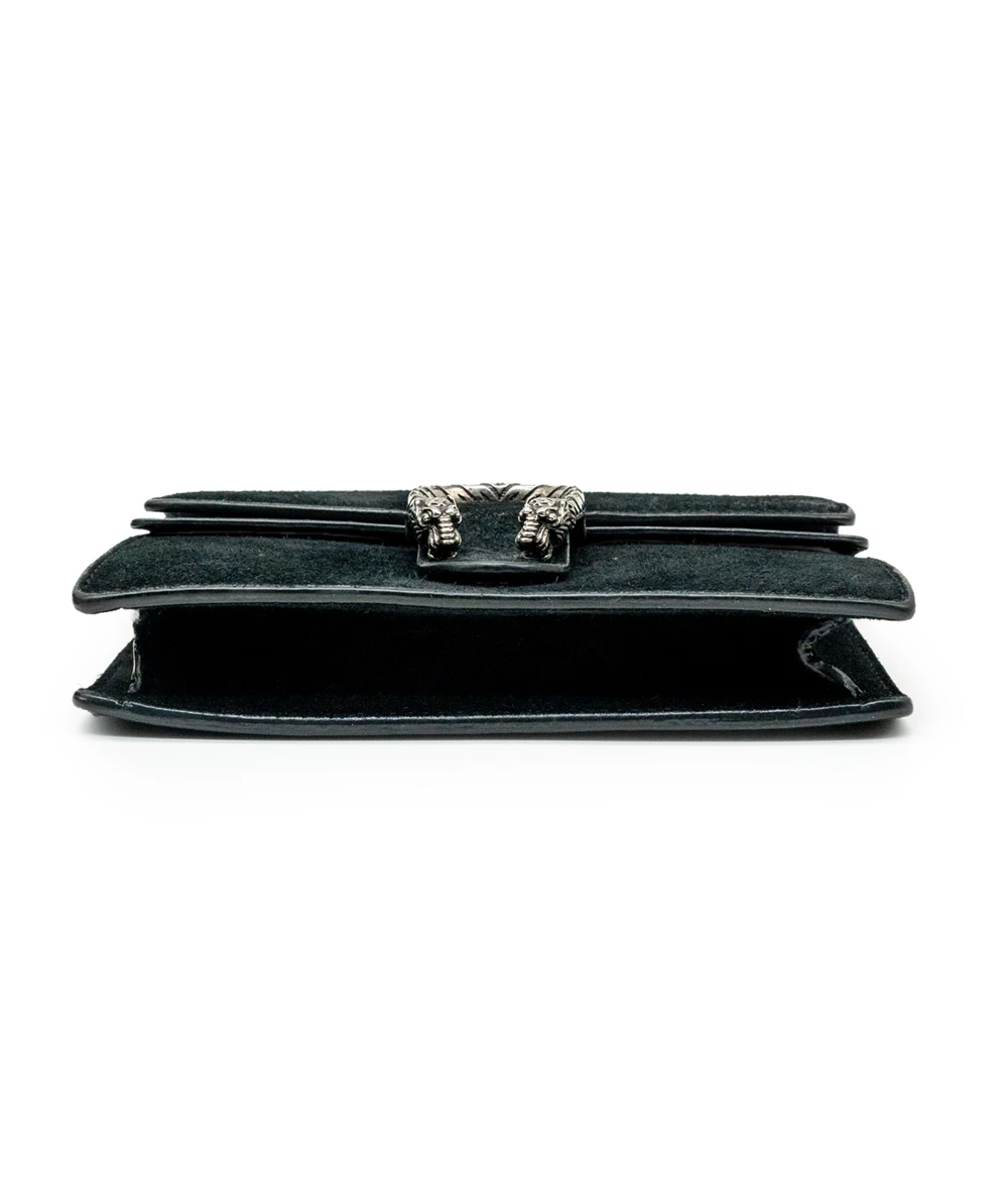 Gucci Black Velvet and Leather Super Mini Dionysus Shoulder Bag