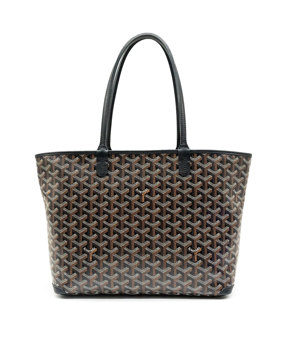 Goyard Black Goyardine Coated Canvas and Leather Artois PM Tote