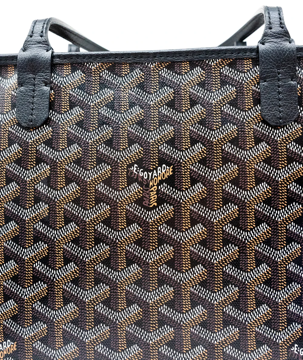 Goyard Black Goyardine Coated Canvas and Leather Artois PM Tote