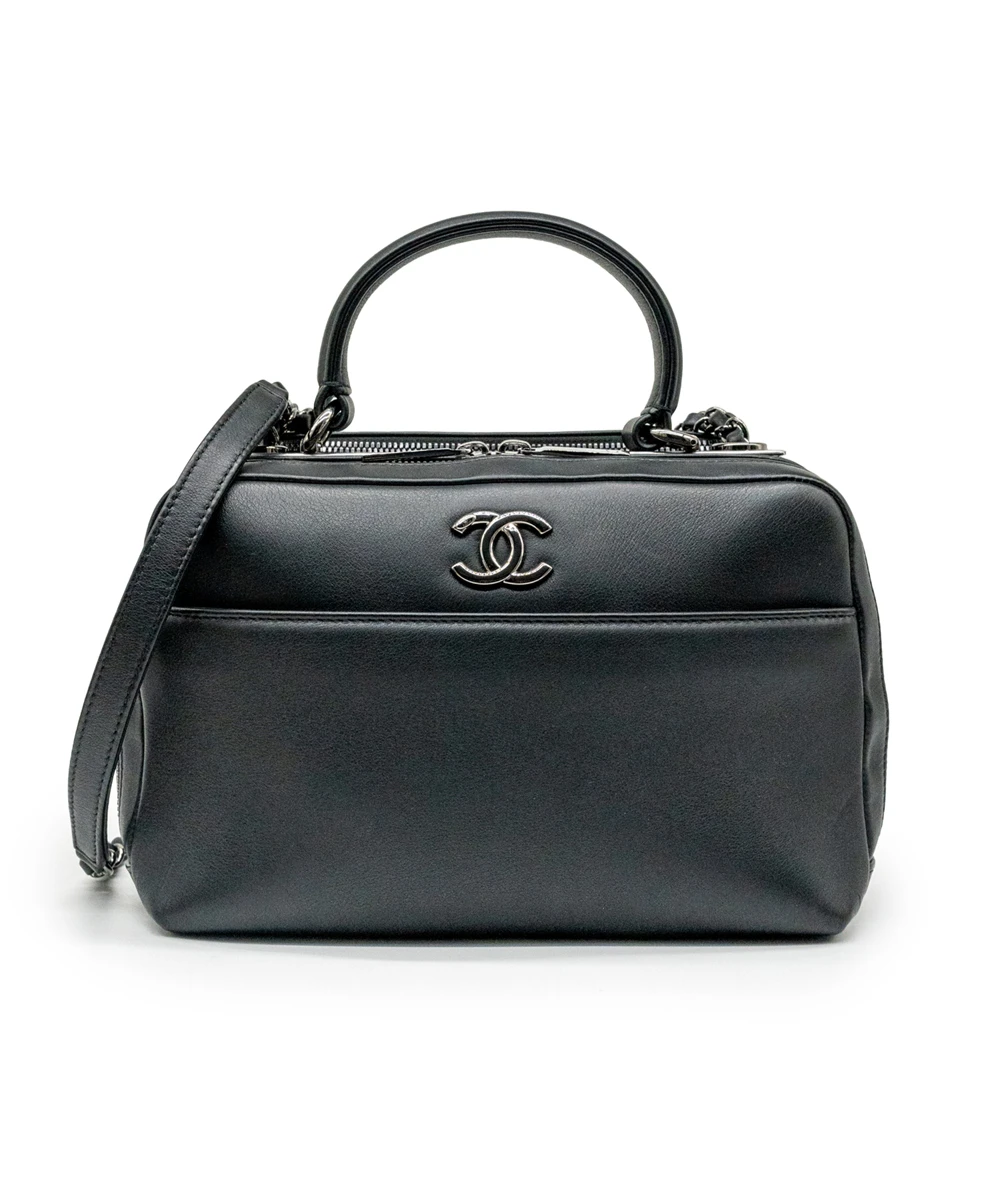 Chanel Black Calfskin Leather Medium Trendy CC Bowling Bag