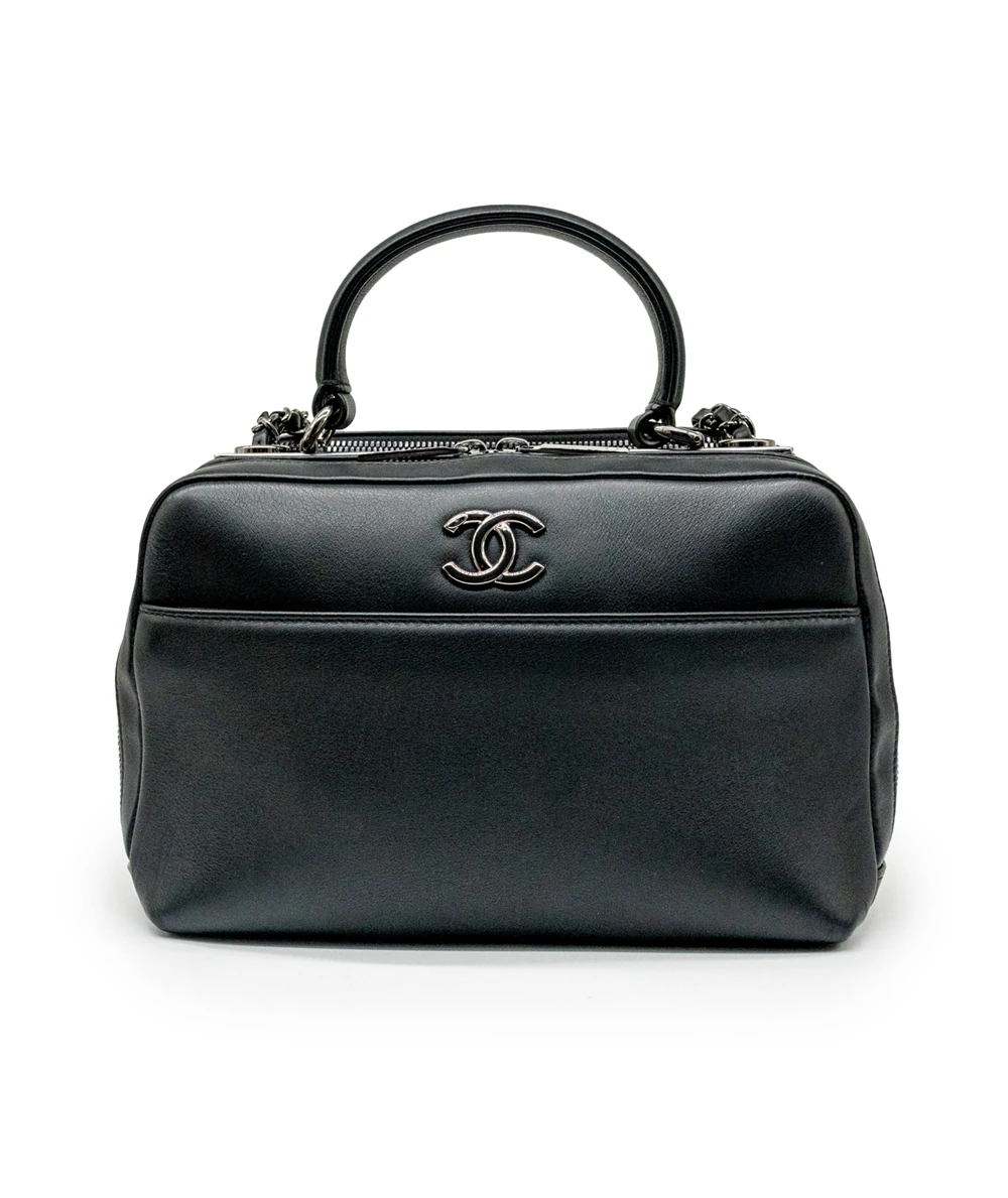 Chanel Black Calfskin Leather Medium Trendy CC Bowling Bag