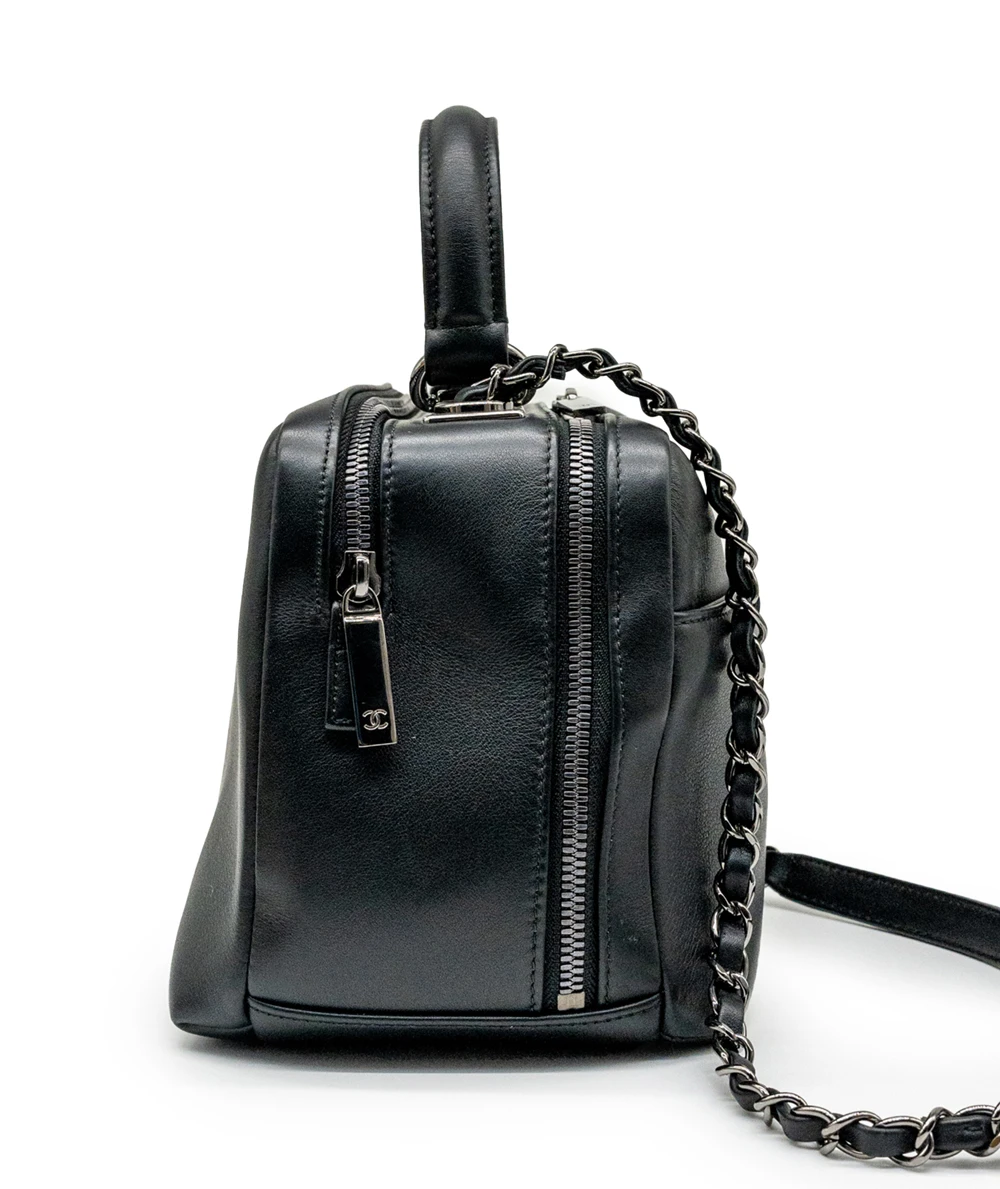 Chanel Black Calfskin Leather Medium Trendy CC Bowling Bag