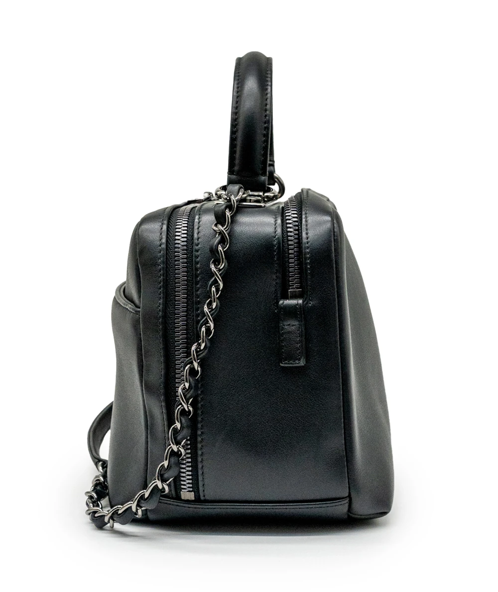 Chanel Black Calfskin Leather Medium Trendy CC Bowling Bag