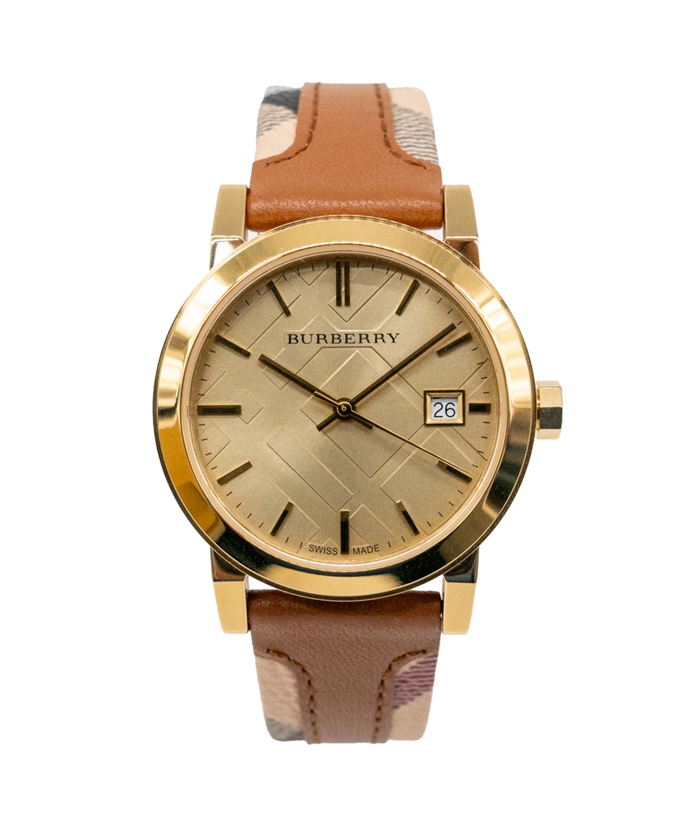 Burberry The City BU9133 Champagne Yellow Gold Plated Stainless Steel Womens Watch 35mm