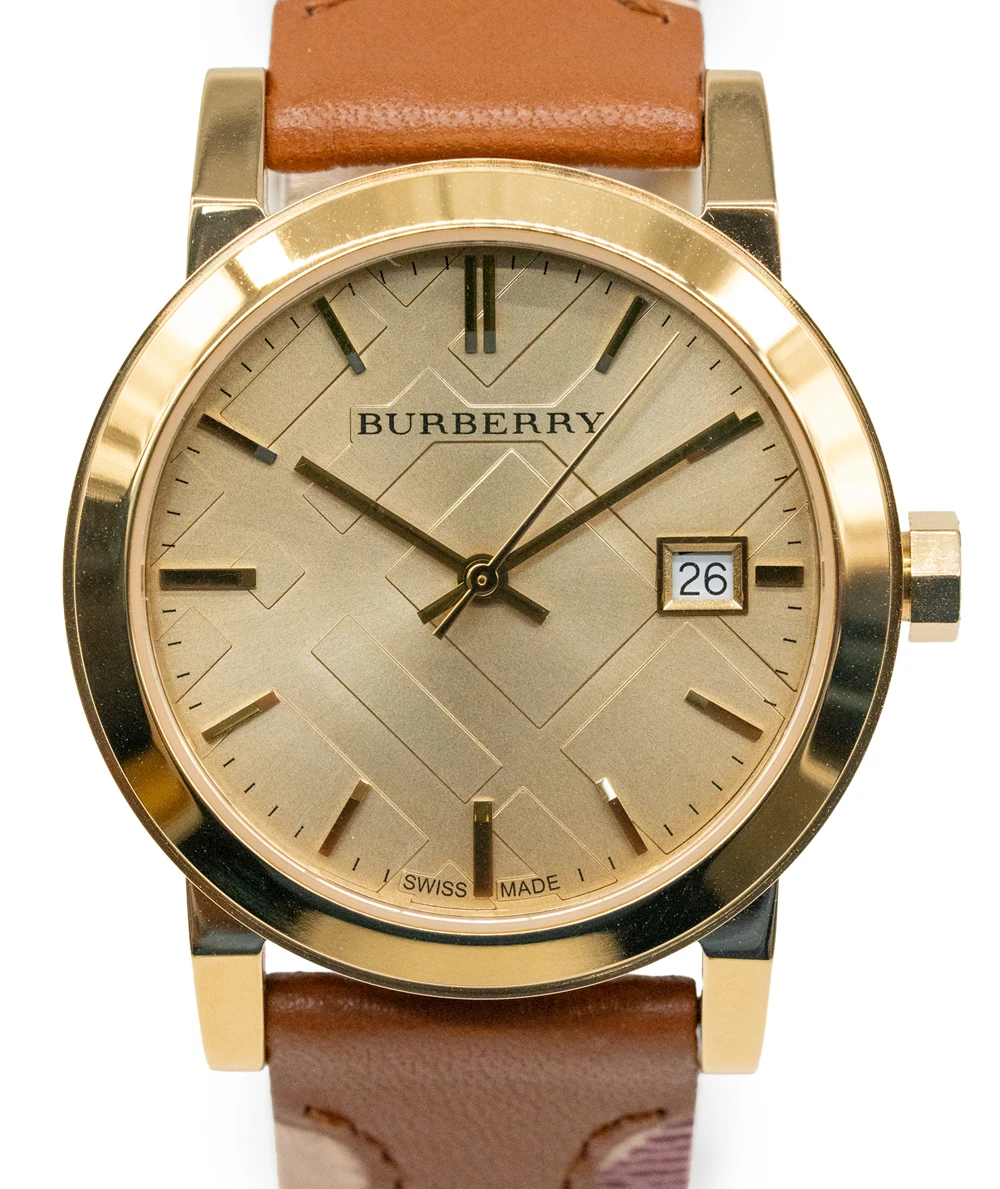 Burberry The City BU9133 Champagne Yellow Gold Plated Stainless Steel Womens Watch 35mm