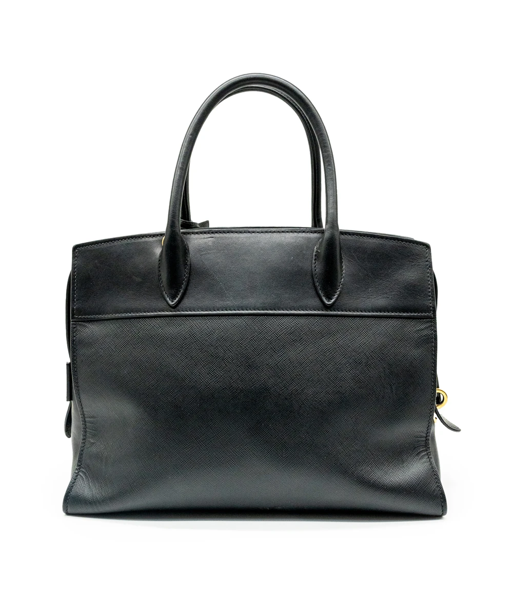 Prada Black Saffiano Leather Medium Esplanade City Tote