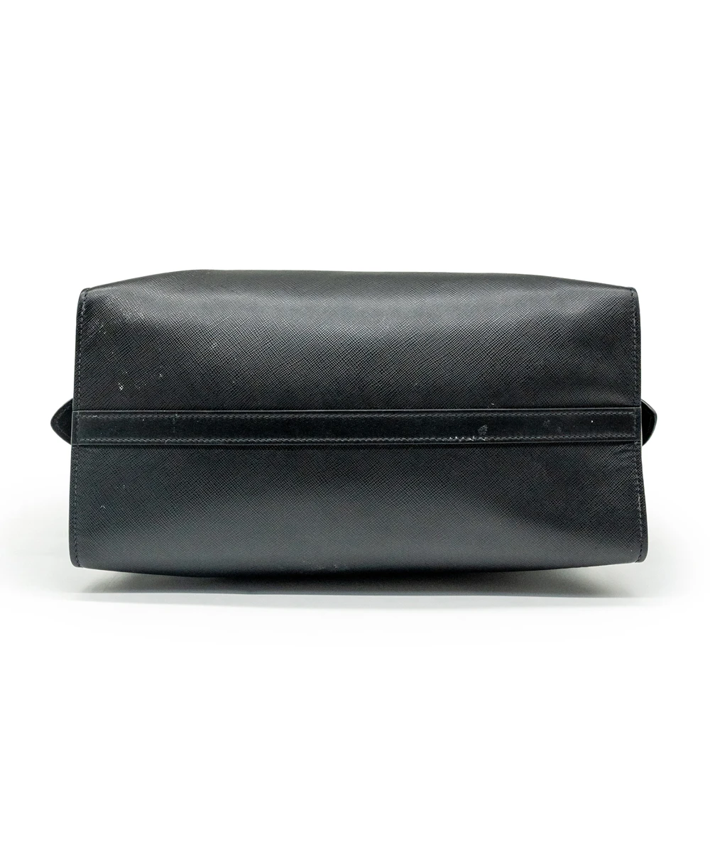 Prada Black Saffiano Leather Medium Esplanade City Tote