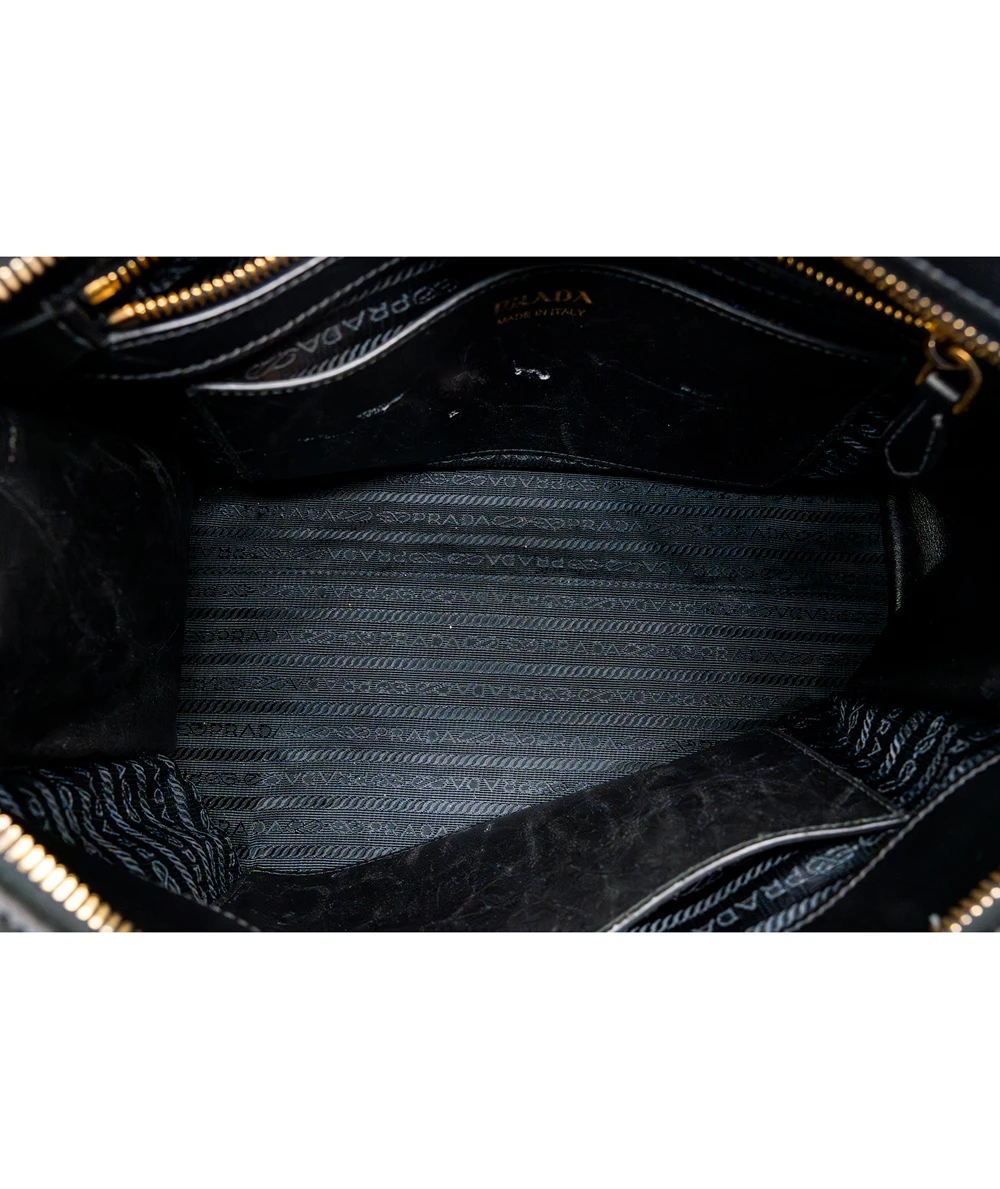 Prada Black Saffiano Leather Medium Esplanade City Tote
