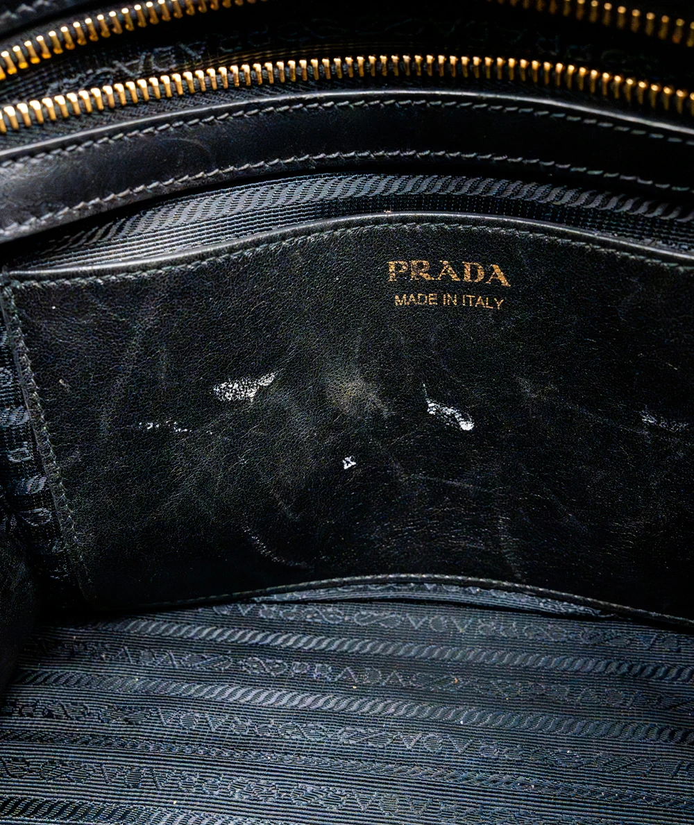 Prada Black Saffiano Leather Medium Esplanade City Tote