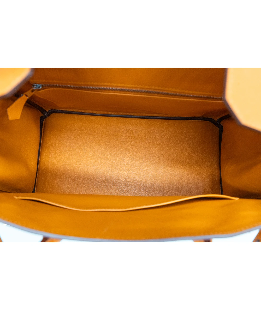 Hermes Birkin (Stamp C) Size 30 Epsom Leather handbag in Orange with Palladium Hardware