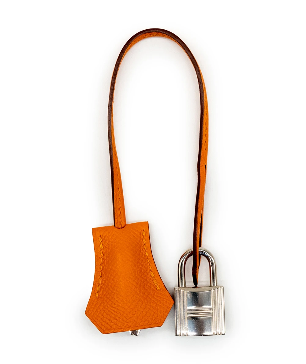 Hermes Birkin (Stamp C) Size 30 Epsom Leather handbag in Orange with Palladium Hardware