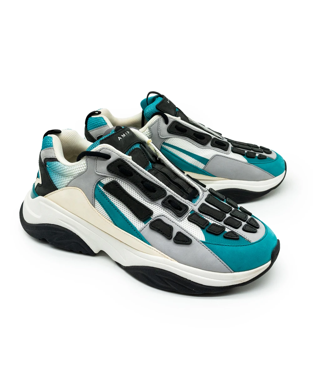 Amiri Size 46 Teal and Black Bone Runner Sneakers