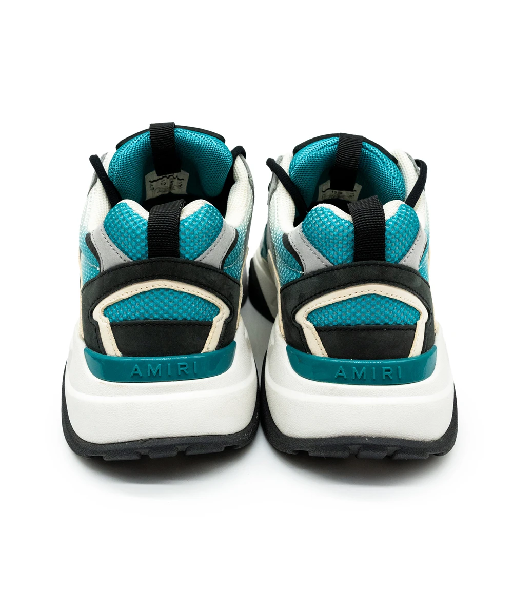 Amiri Size 46 Teal and Black Bone Runner Sneakers