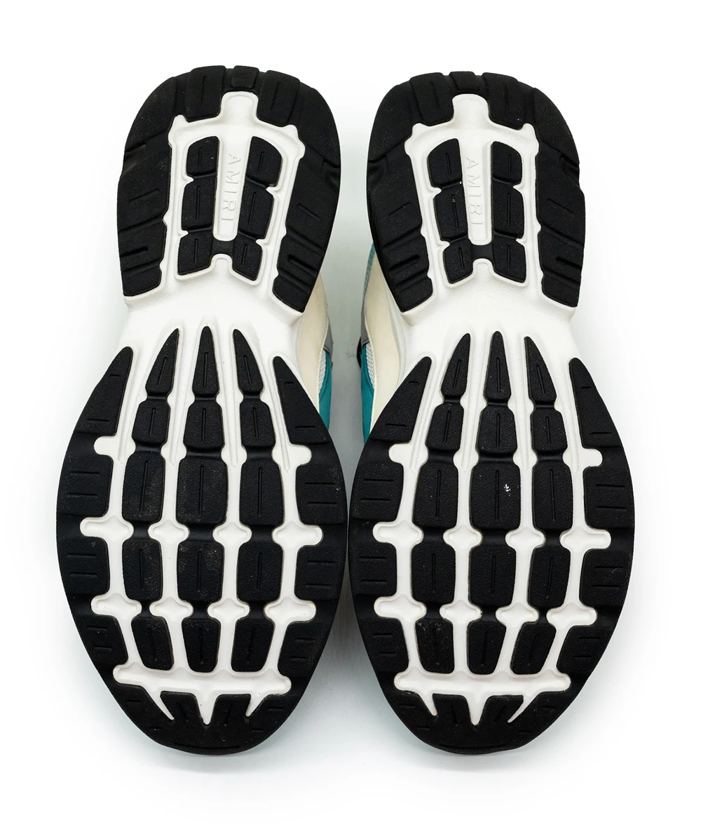 Amiri Size 46 Teal and Black Bone Runner Sneakers