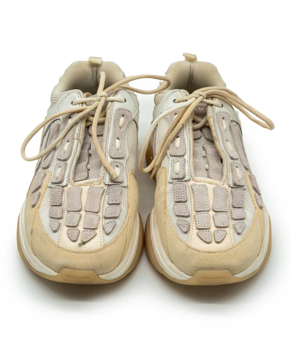 Amiri Size 44 Ivory and Light Lavender Bone Runner Sneakers