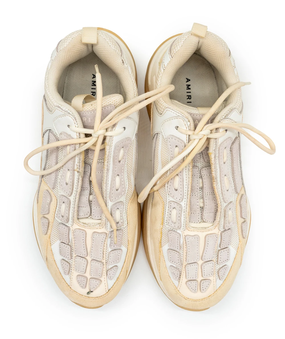 Amiri Size 44 Ivory and Light Lavender Bone Runner Sneakers