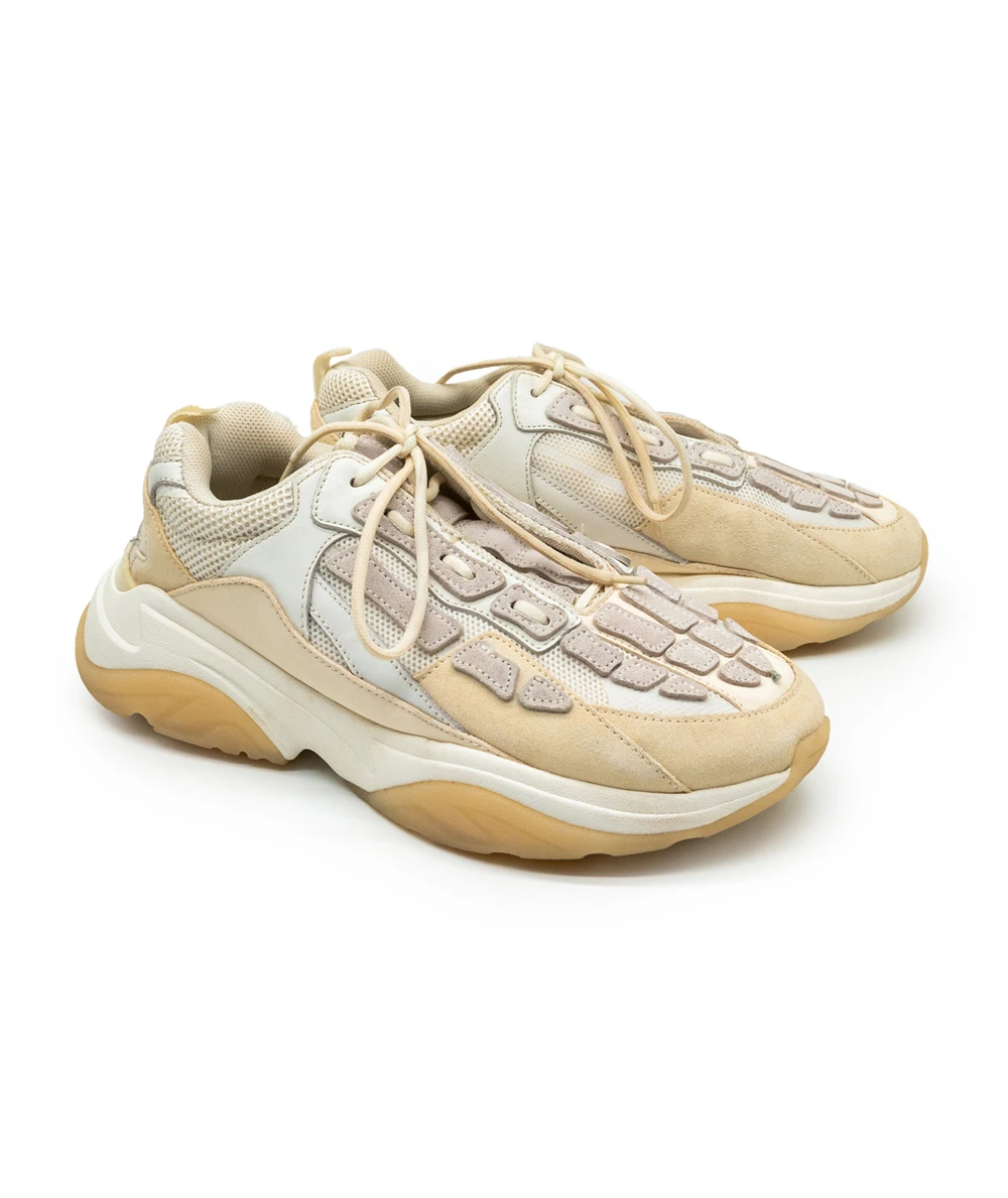 Amiri Size 44 Ivory and Light Lavender Bone Runner Sneakers