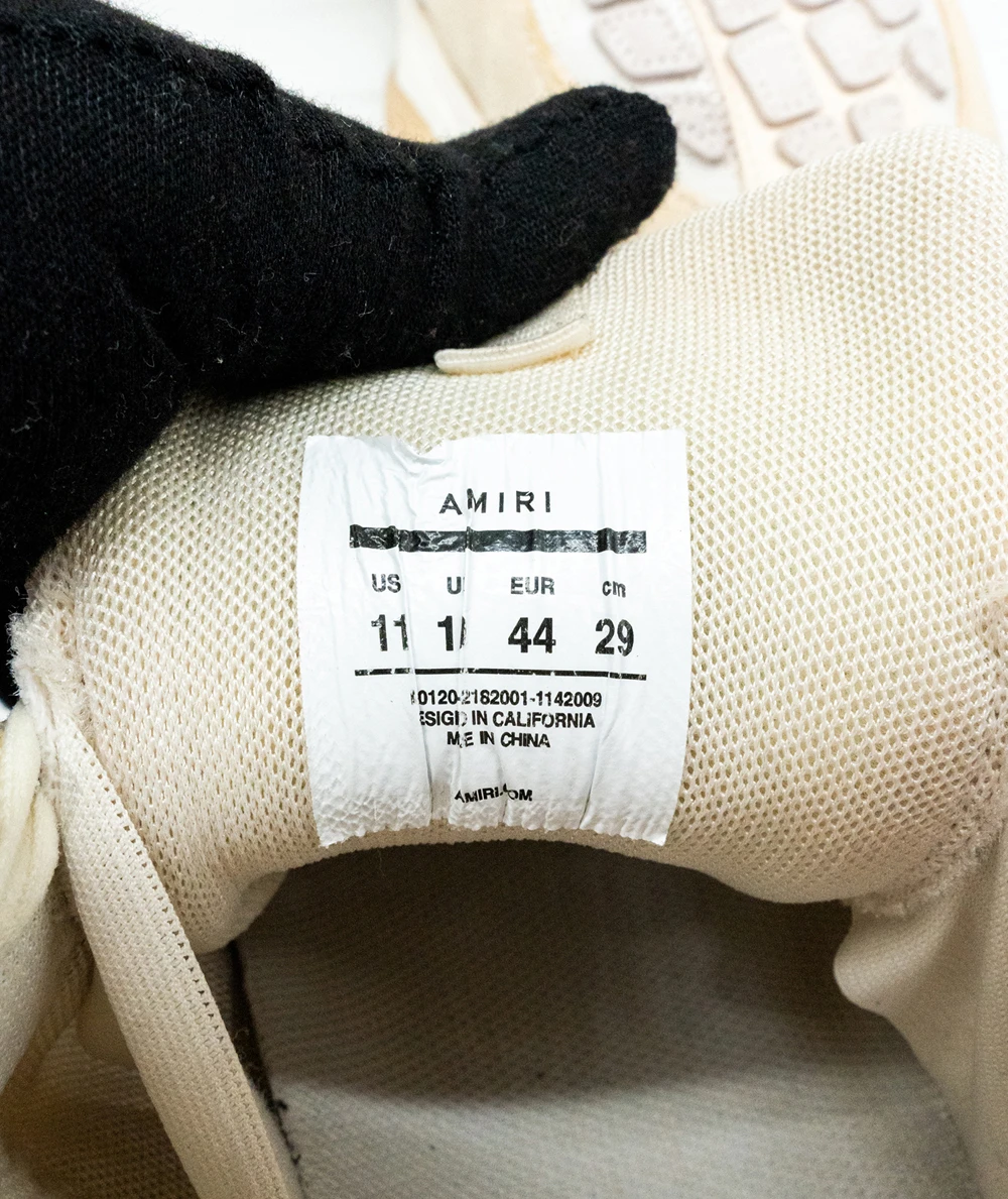 Amiri Size 44 Ivory and Light Lavender Bone Runner Sneakers