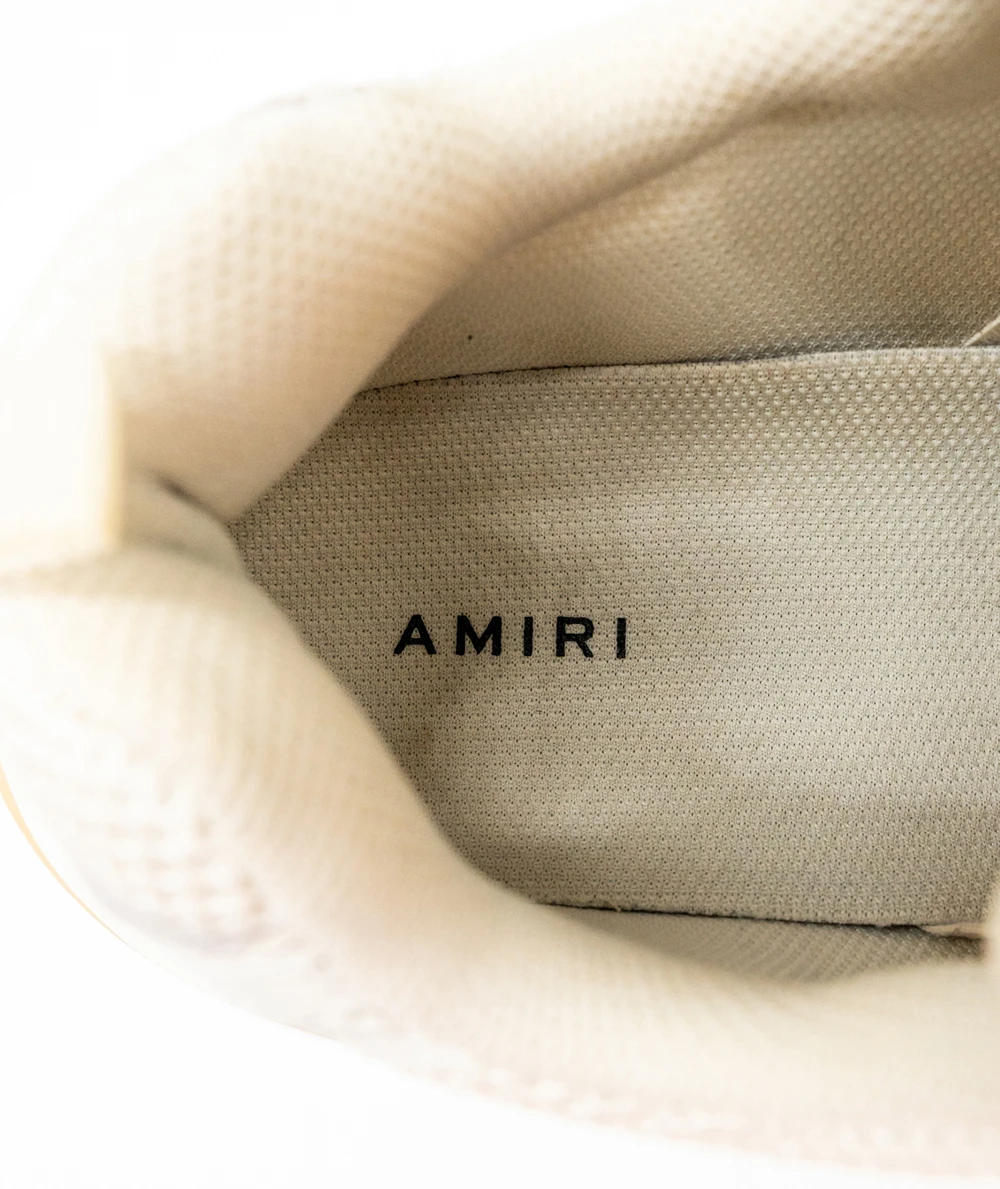 Amiri Size 44 Ivory and Light Lavender Bone Runner Sneakers