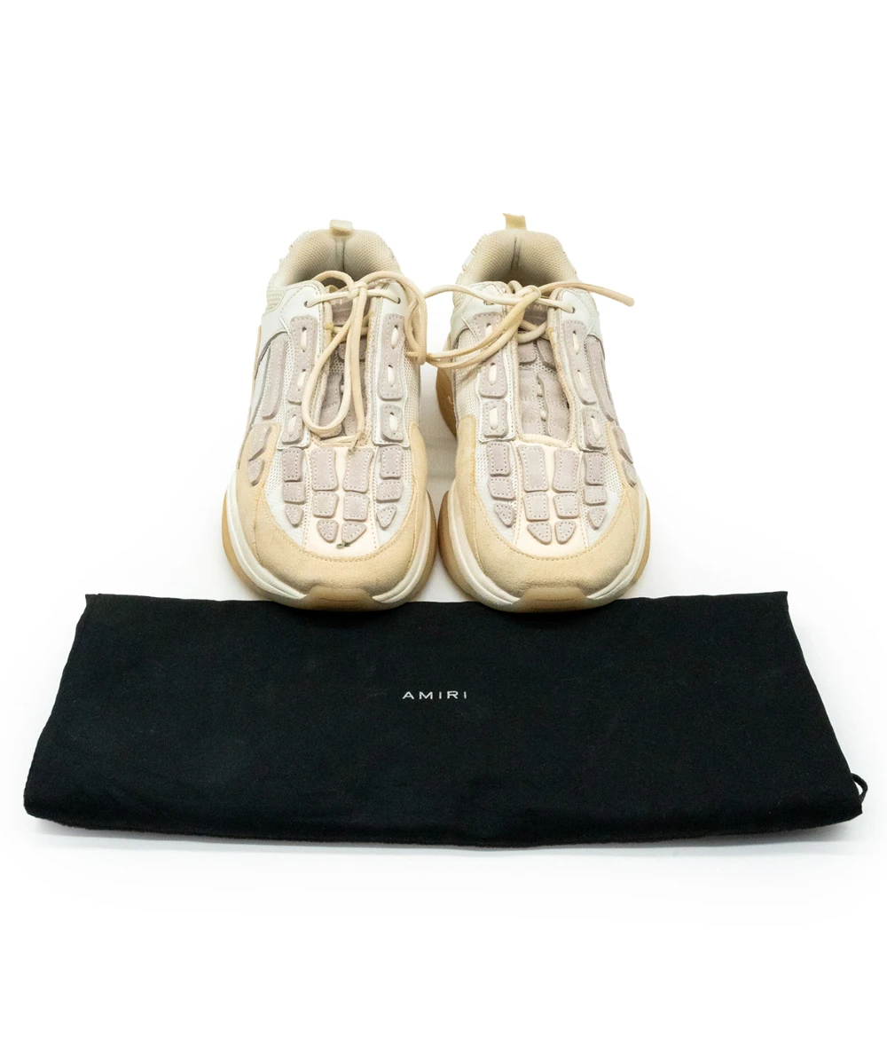 Amiri Size 44 Ivory and Light Lavender Bone Runner Sneakers