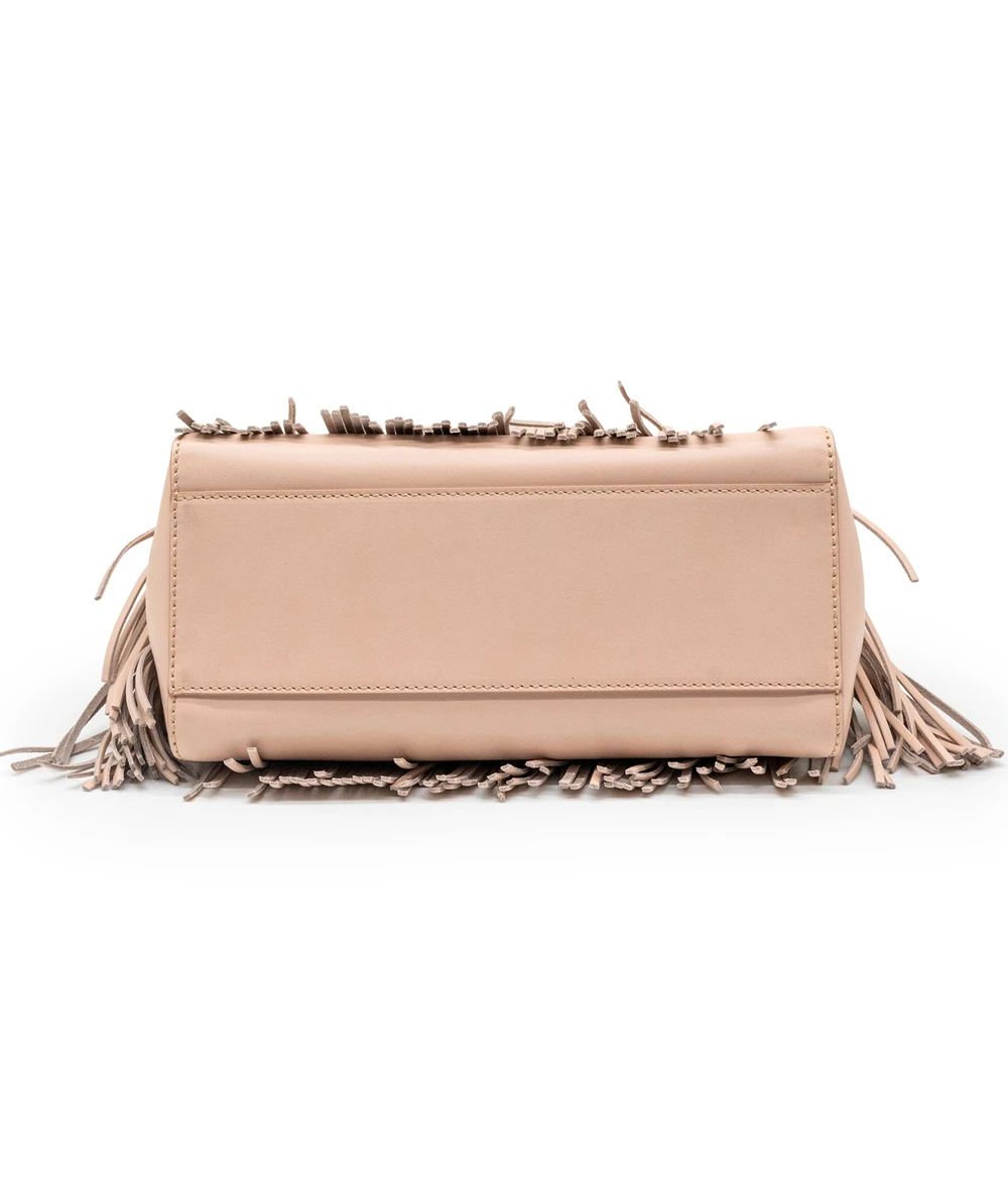 Fendi Nappa Fringe Mini Peekaboo Rosa Quarzo in Calf Leather