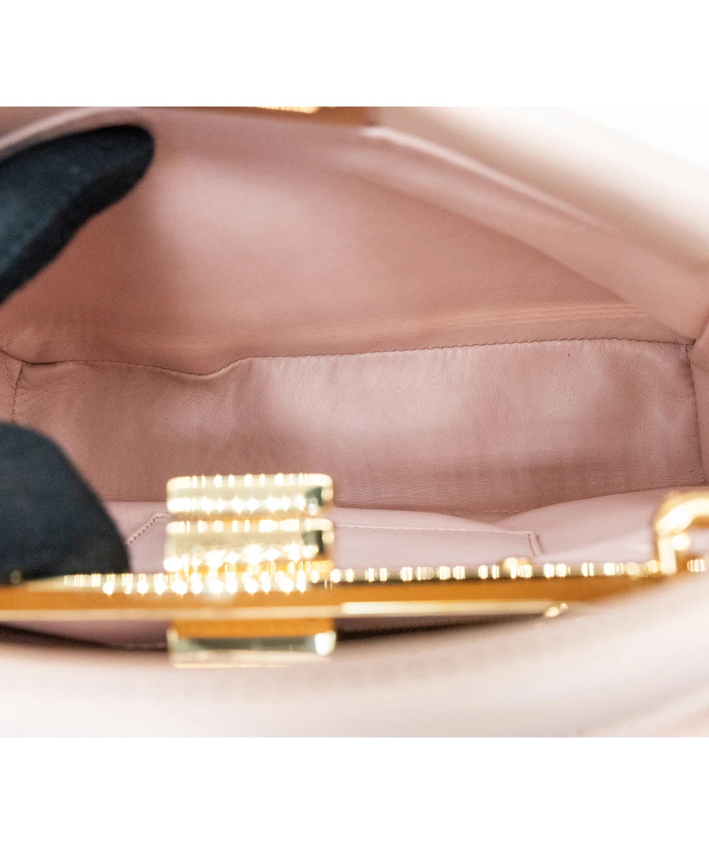 Fendi Nappa Fringe Mini Peekaboo Rosa Quarzo in Calf Leather