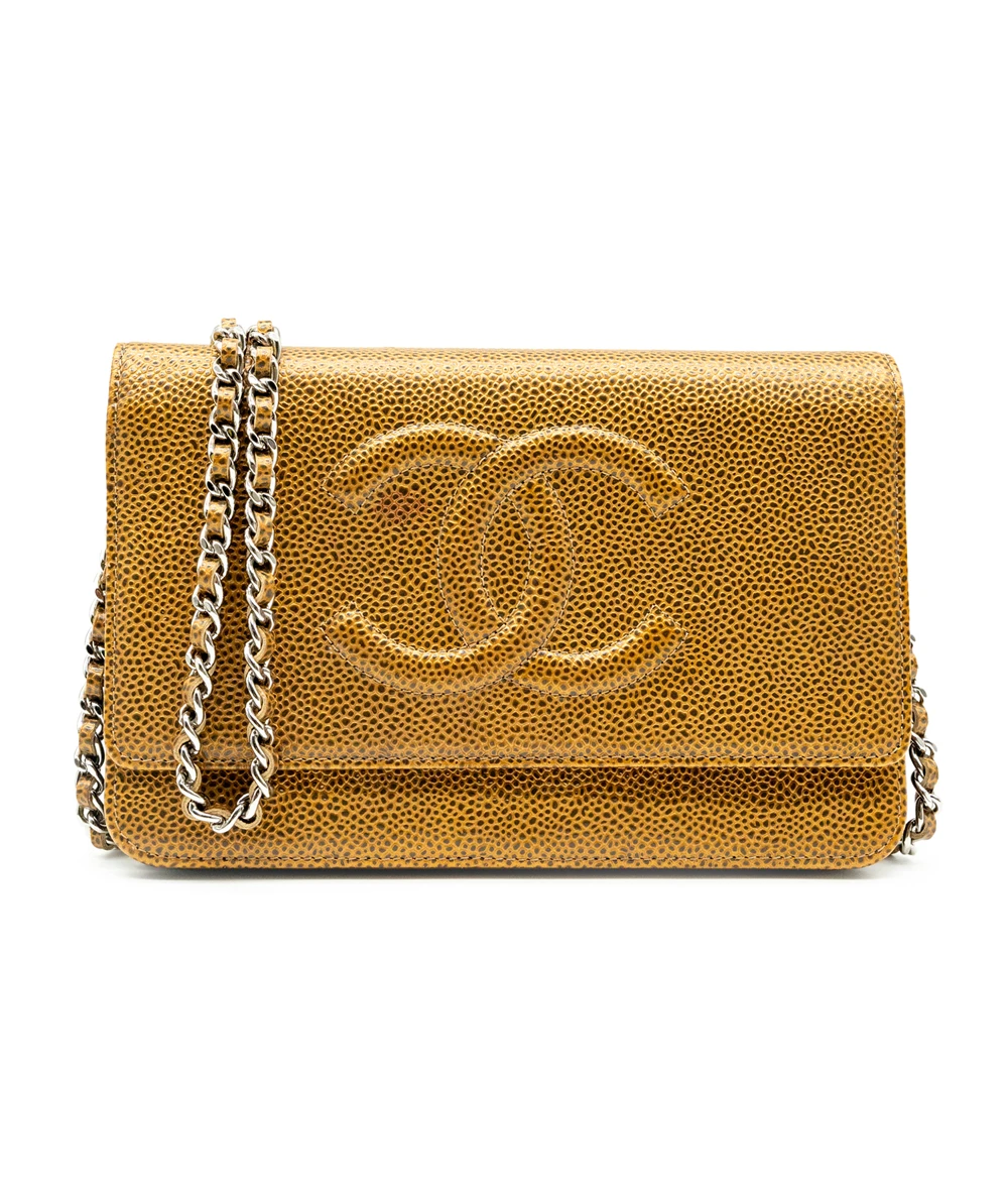 Chanel Timeless Gold Caviar Wallet on Chain